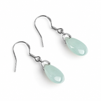 Pale Green Teardrop Earrings — laid flat detail