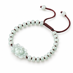 Pale Lotus Rondelle Bead Bracelet - angled view on white