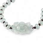 Pale Lotus Rondelle Bead Bracelet - centerpiece detail on white