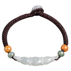 Pale Lotus Root Cord Bracelet - angled view on white