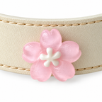 Pastel Garden Snow Beaded Pet Collar - central decorative accent detail