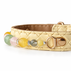 Pastel Meadow Crystal Pet Collar — bead and attachment detail