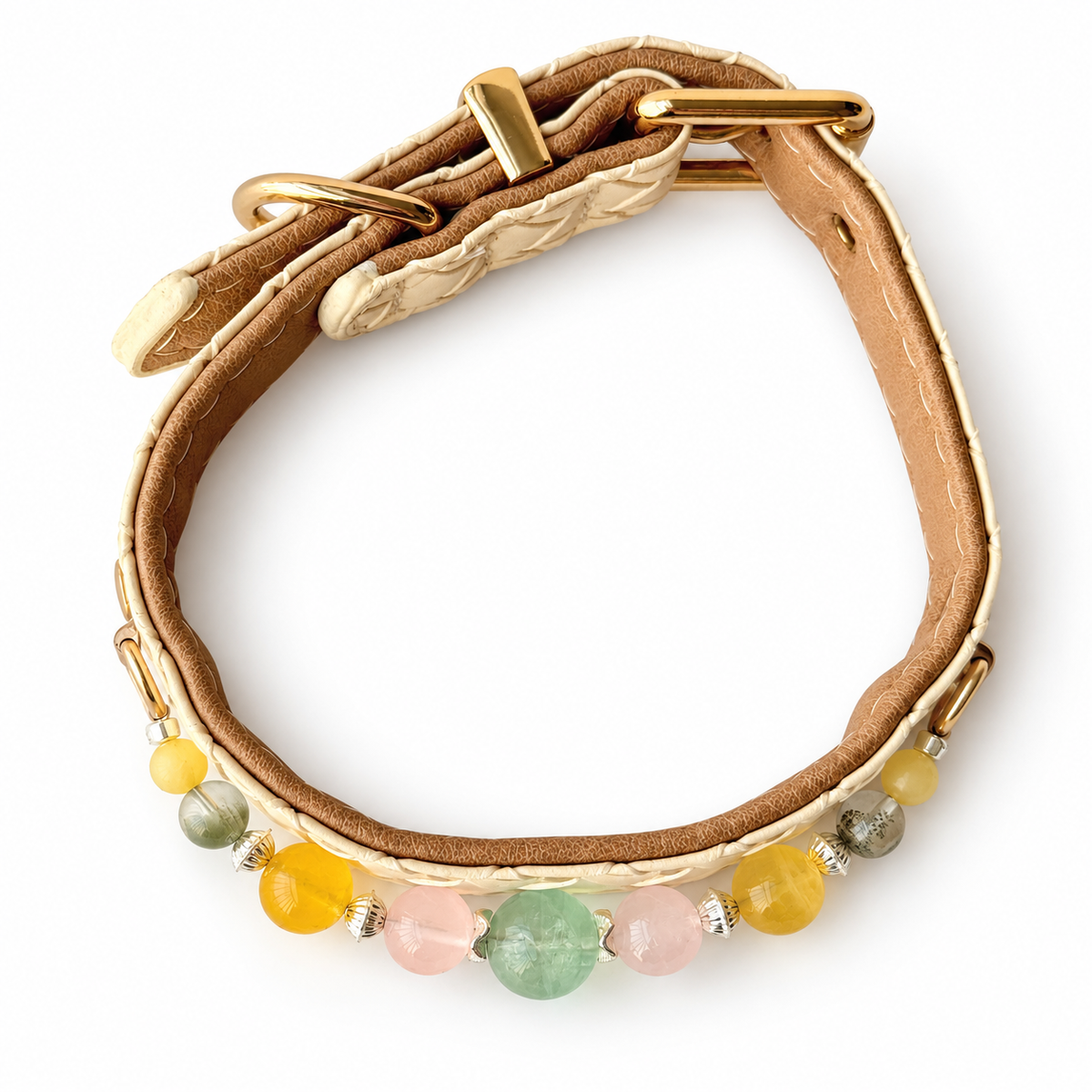 Pastel Meadow Crystal Pet Collar — overhead or flat-lay product view