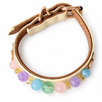 Pastel Prism Beaded Pet Collar - overhead view
