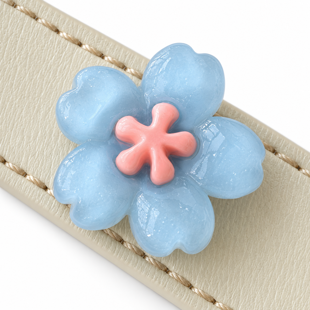 Pastel Prism Blossom Beaded Pet Collar - central decorative accent detail