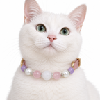 Pearl Blossom Beaded Pet Collar - AI pet wearing styling illustration