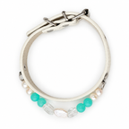 Pearl Lagoon Beaded Pet Collar - overhead view