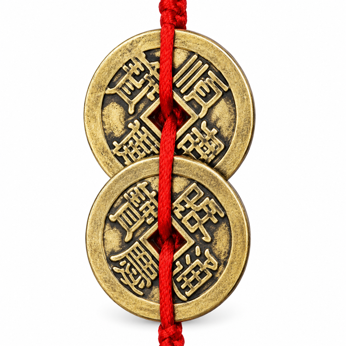 Five Emperor Coin Hanging Charm — close-up detail