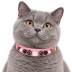Pink Blossom Beaded Pet Collar - AI pet wearing styling illustration