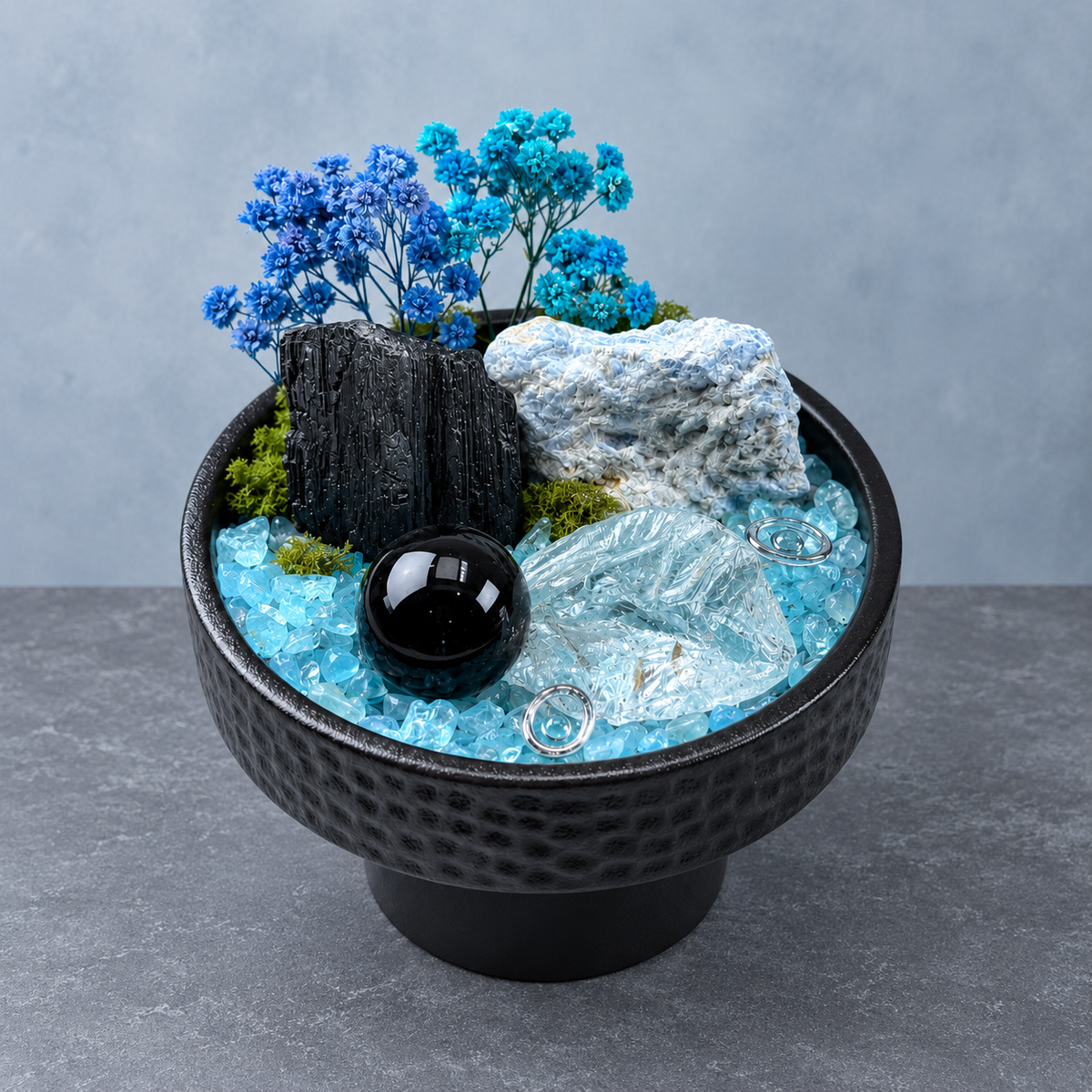 Quiet Harbor Crystal Garden — complete decorative arrangement