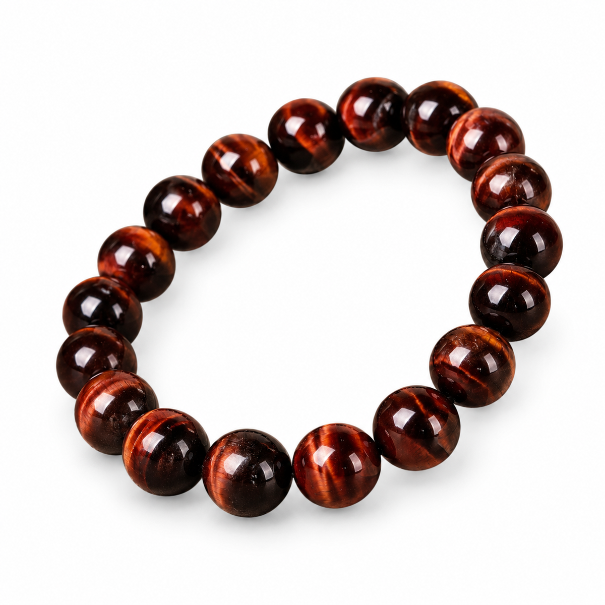 Red Tiger’s Eye Beaded Bracelet — alternate view