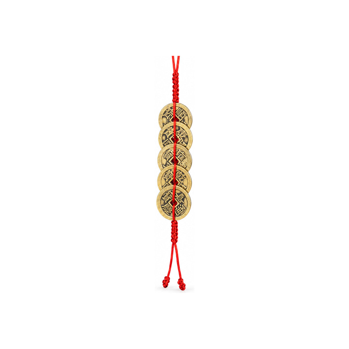 Five Emperor Coin Hanging Charm — Red string style - Lucky
