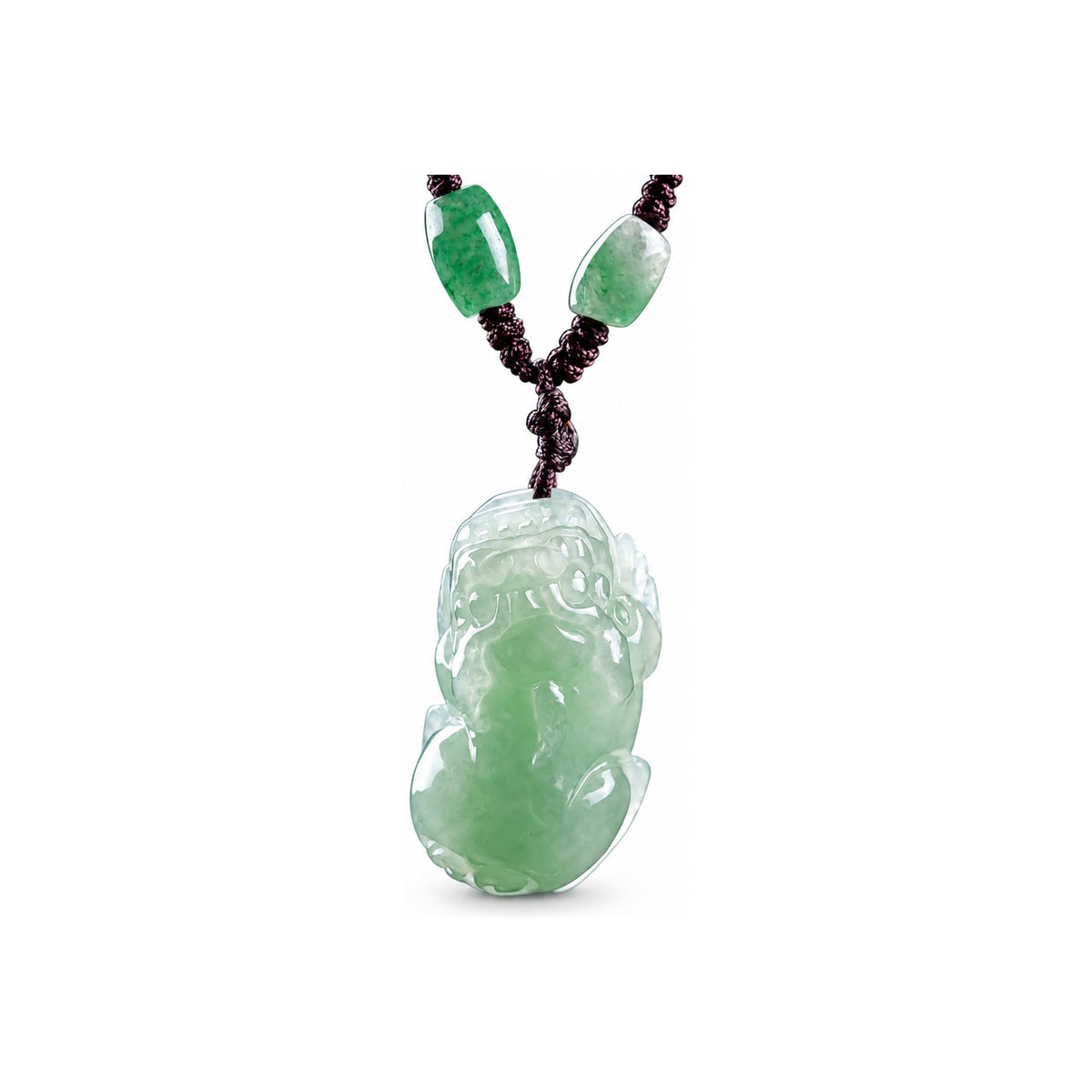 Pale Green Pixiu Pendant — front view
