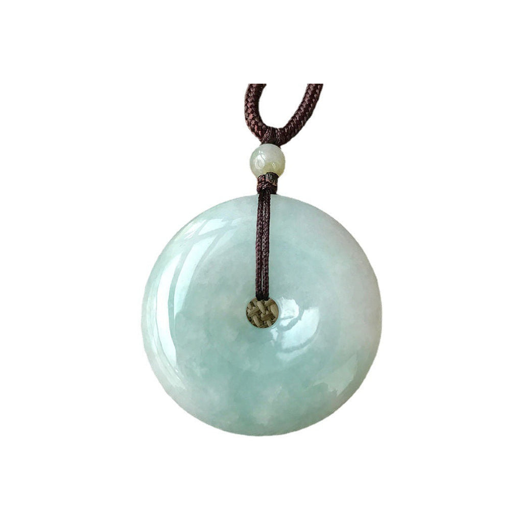 Authentic Grade A Jadeite Donut Pendant | Peace Protection Amulet
