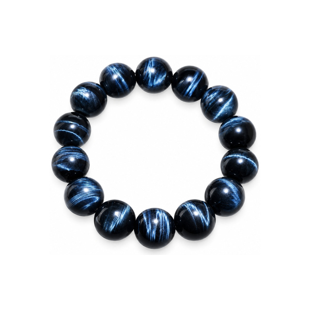 Midnight Blue Beaded Bracelet — overhead view
