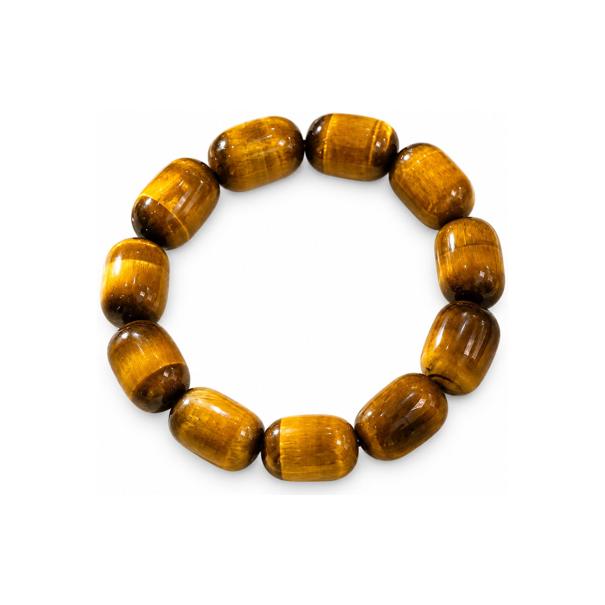 Golden Ridge Tiger’s Eye Barrel Bracelet — overhead view