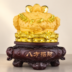 Golden money frog ornament — rear view