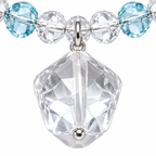Ice Veil Blue and Clear Beaded Charm Bracelet — bead detail