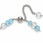 Ice Veil Blue and Clear Beaded Charm Bracelet — jewelry detail