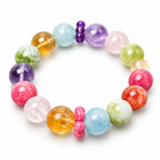Garden Bloom Multicolor Beaded Bracelet — angled view on white