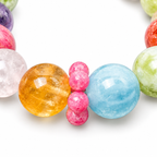 Garden Bloom Multicolor Beaded Bracelet — bead detail