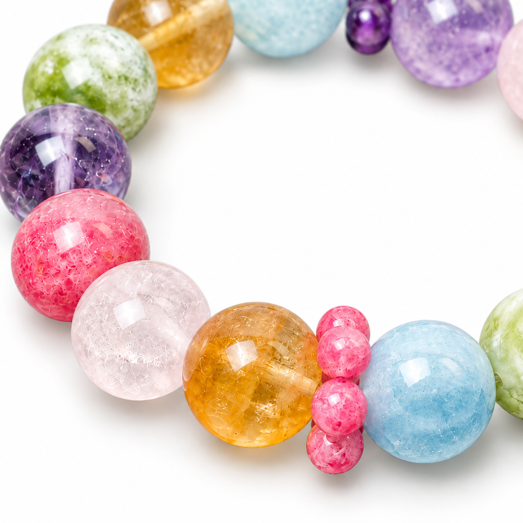 Garden Bloom Multicolor Beaded Bracelet — jewelry detail