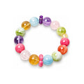 Garden Bloom Multicolor Beaded Bracelet — overhead view on white