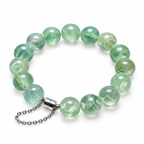 Willow Mist Green Beaded Bracelet — angled view on white
