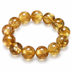 Golden Thread Beaded Bracelet — angled view on white