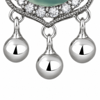 Ruyi Blue Oval Drop Earrings — hanging ball detail