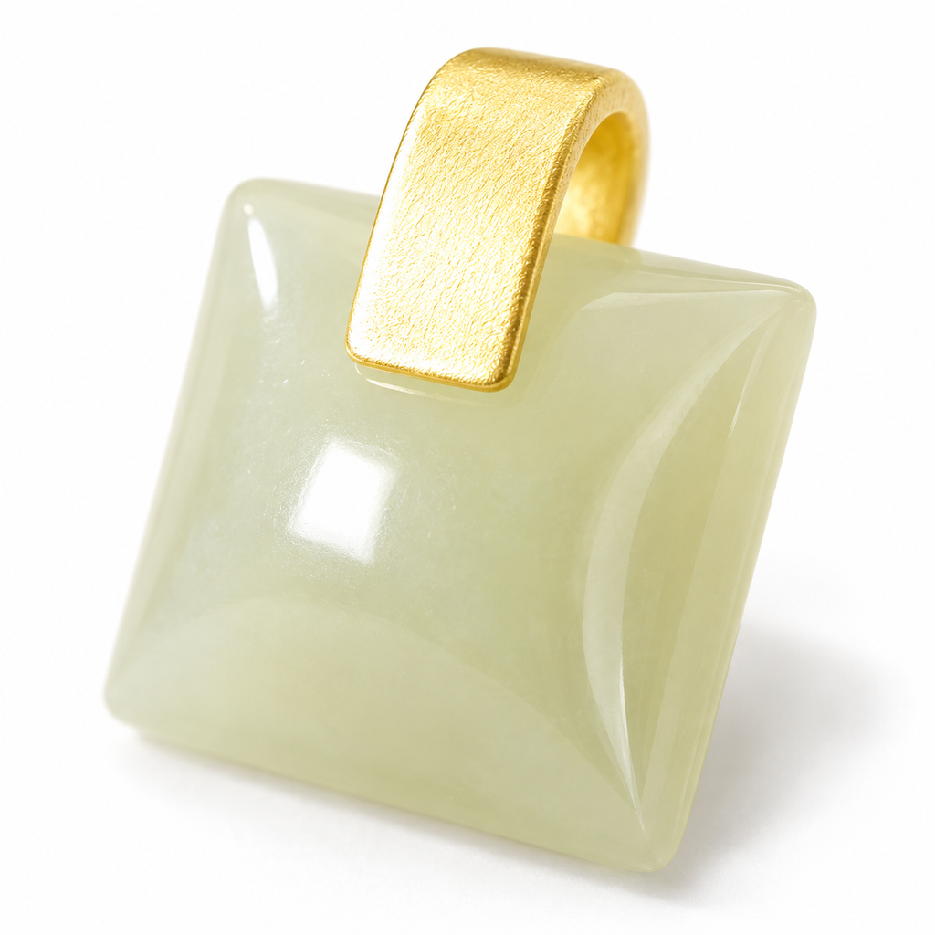 Square Color Accent Stud Earrings — Pale Green Square detail