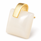 Square Color Accent Stud Earrings — Light Green Square detail