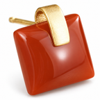 Square Color Accent Stud Earrings — Red Square detail