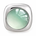 Mint Halo Square Stud Earrings — single earring detail