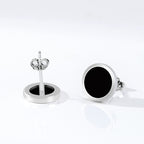 Midnight Circle Stud Earrings — original front and back with posts