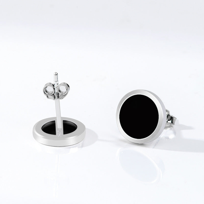 Midnight Circle Stud Earrings — original front and back with posts