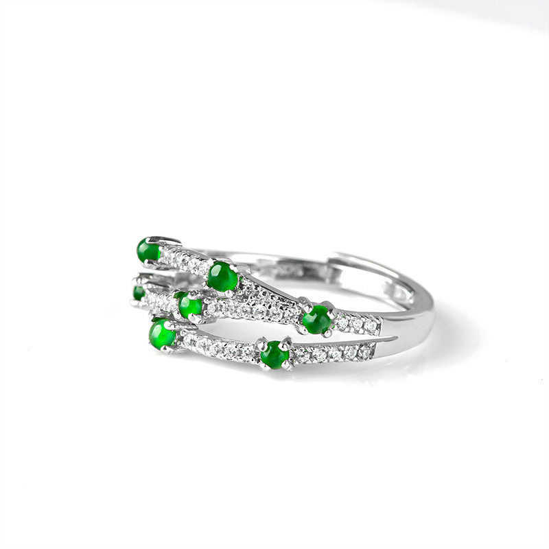 Verdant Ribbon Adjustable Ring — original side angle on white