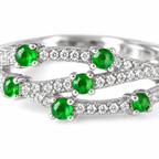Verdant Ribbon Adjustable Ring — front stone and ribbon detail