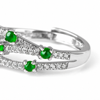 Verdant Ribbon Adjustable Ring — side setting and band detail