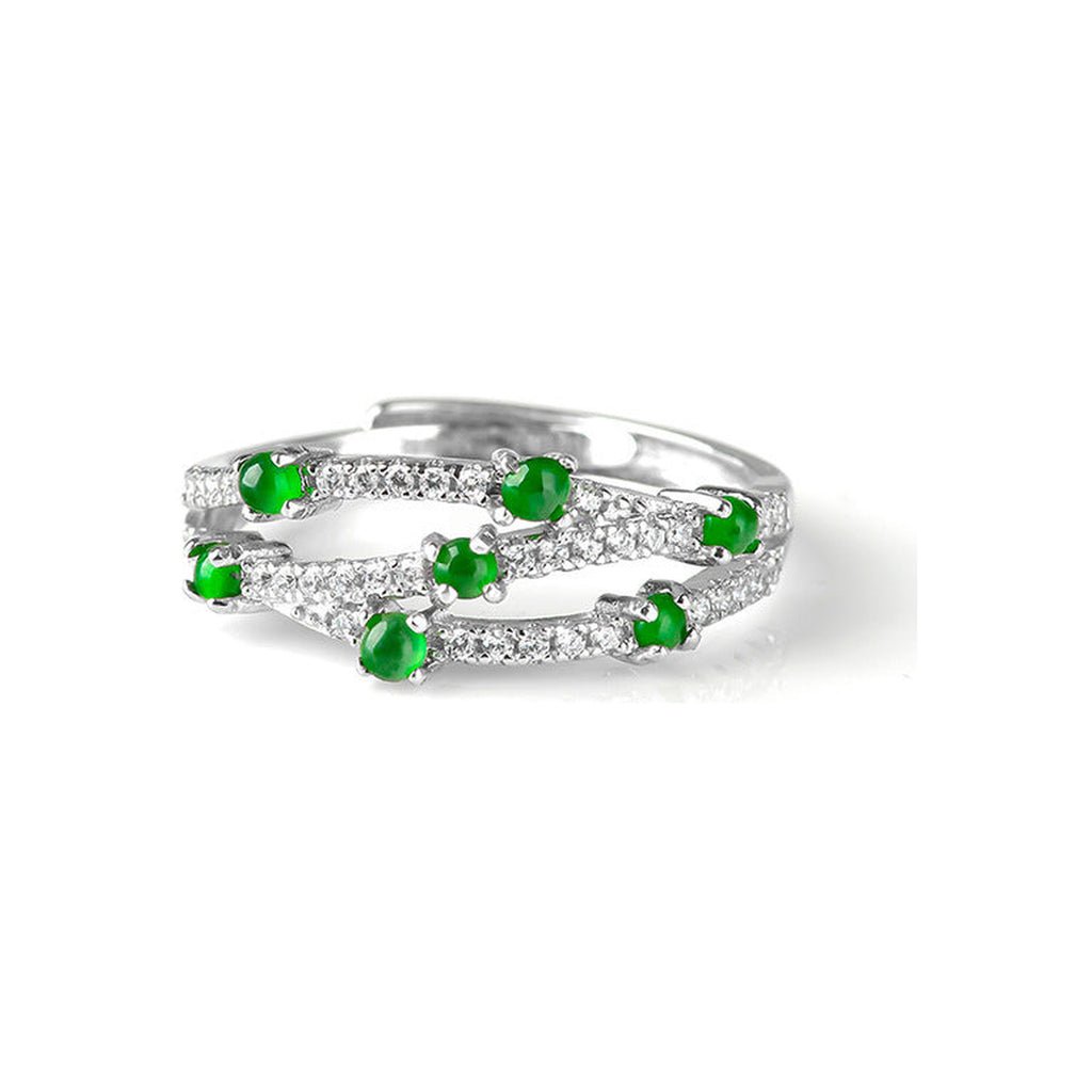 Verdant Ribbon Adjustable Ring — original front view on white
