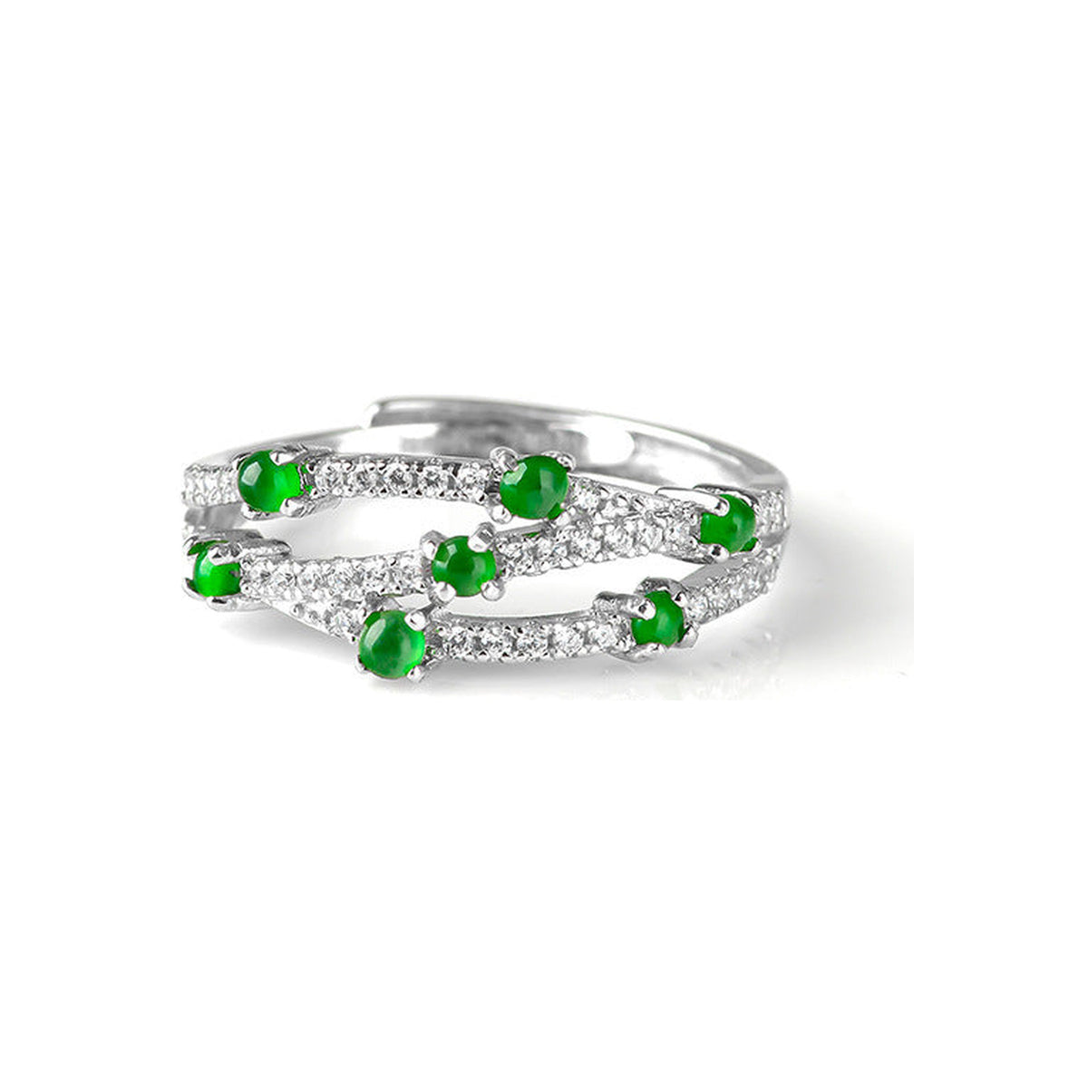 Verdant Ribbon Adjustable Ring — original front view on white