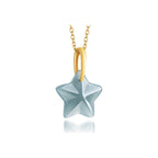 Pale Blue Star Pendant Necklace — front pendant view