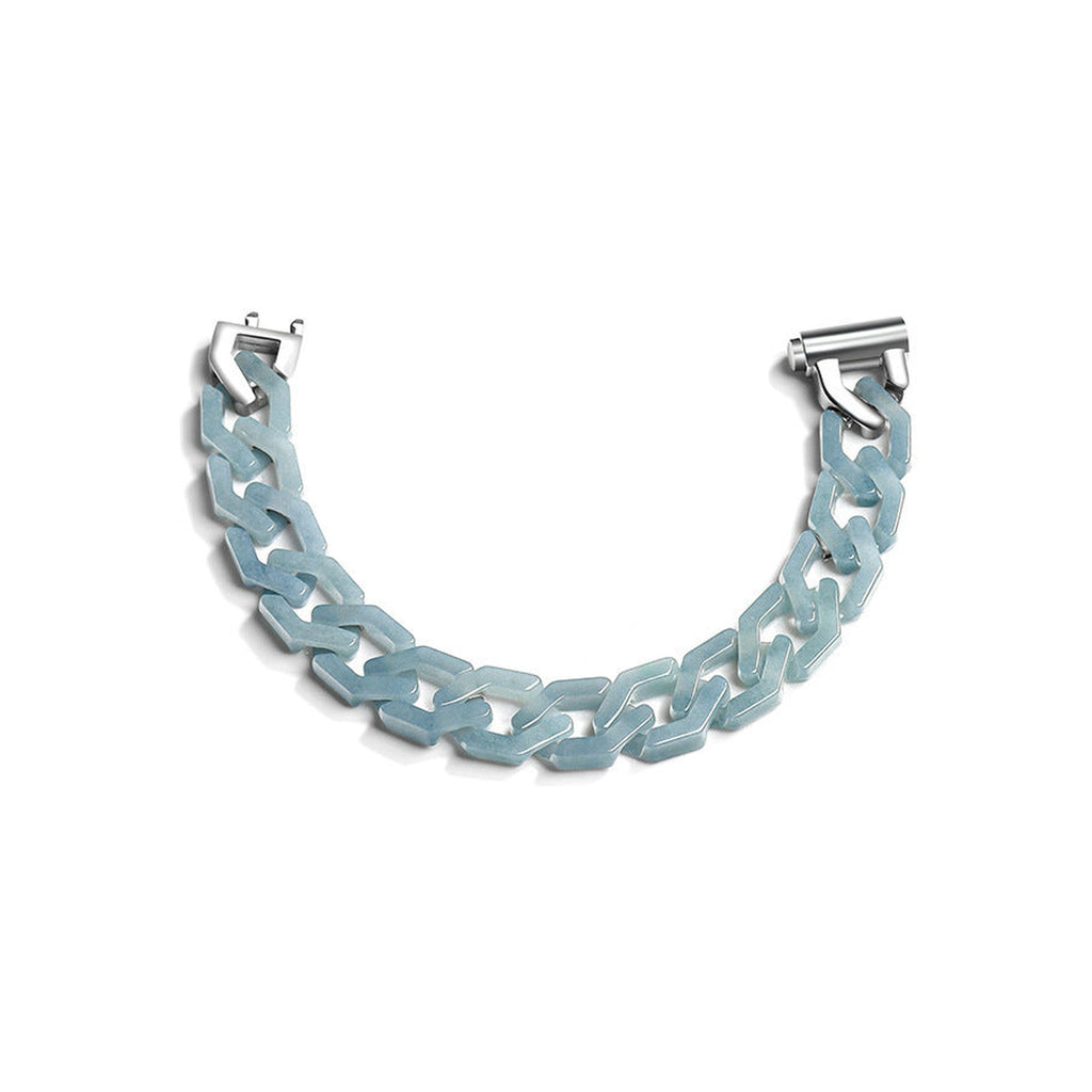 Pale Blue Angular Link Bracelet and Necklace — bracelet style