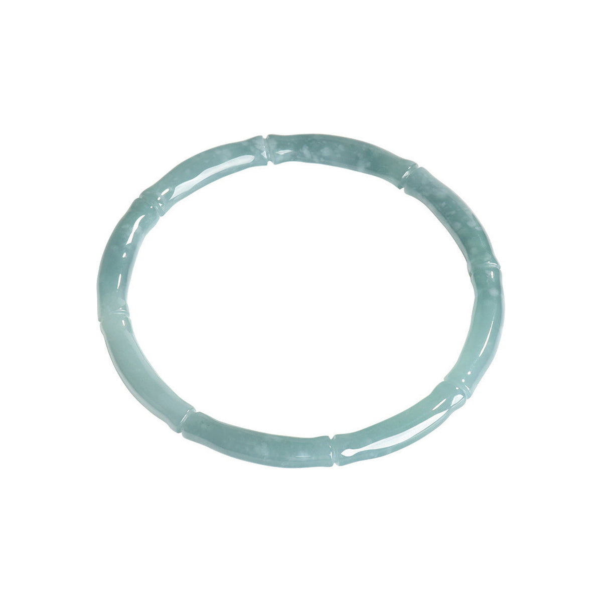 Teal Bamboo Detail Bangle — overhead view
