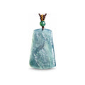 Blue Landscape Carved Pendant Cord Necklace — front view