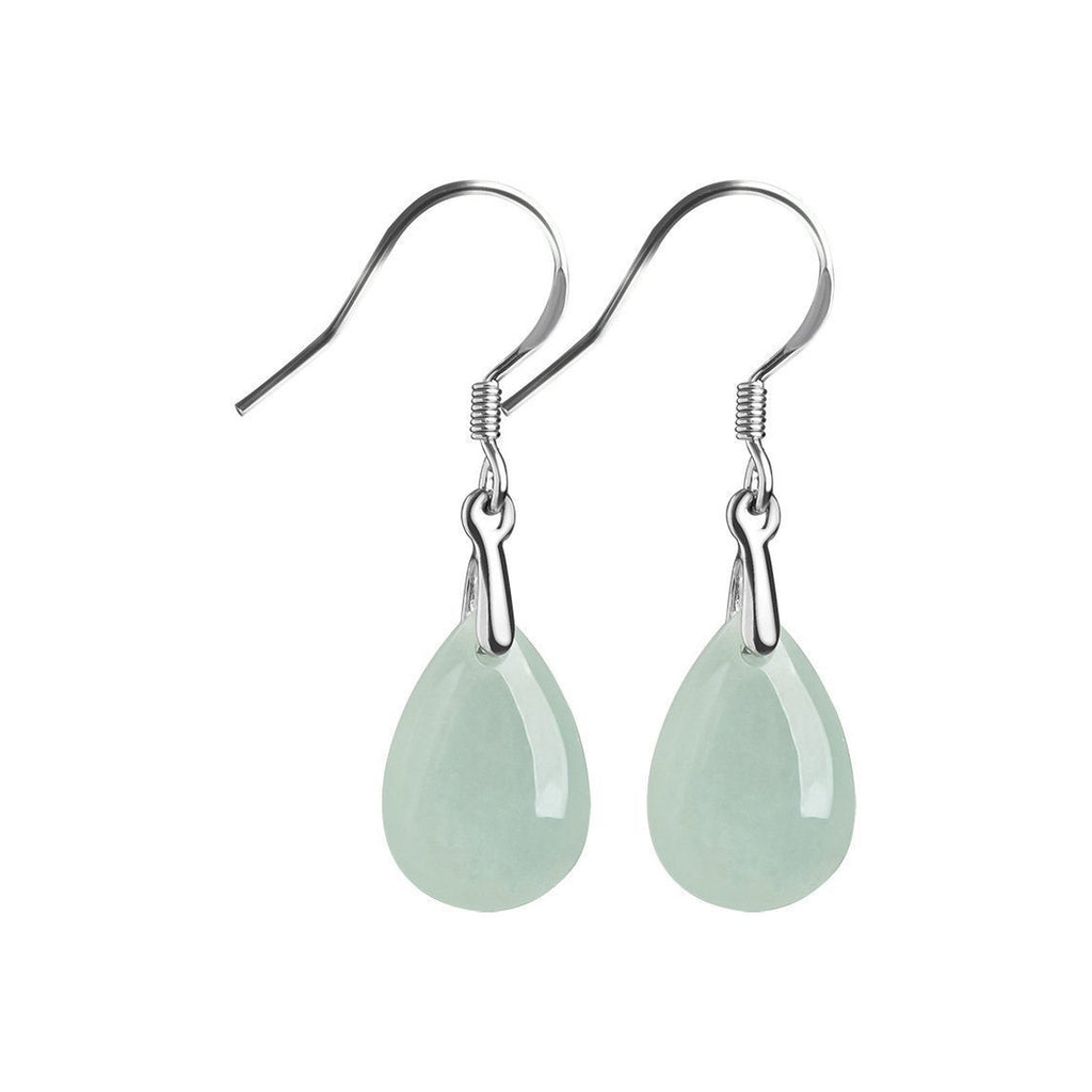 Pale Green Teardrop Earrings — front view