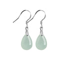 Pale Green Teardrop Earrings — front view