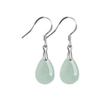Pale Green Teardrop Earrings — front view