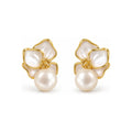 Butterfly Pearl Stud Earrings - pair view