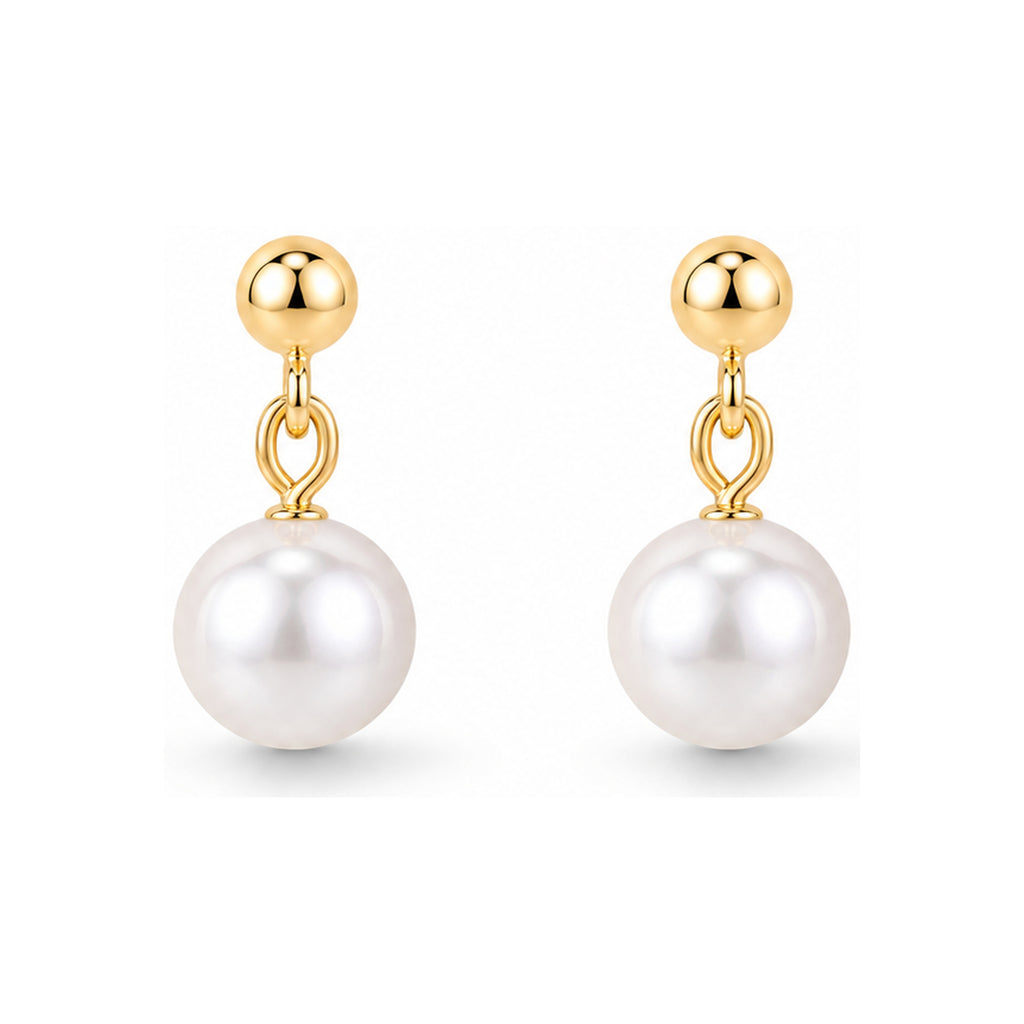 Small Drop Pearl Stud Earrings - pair view